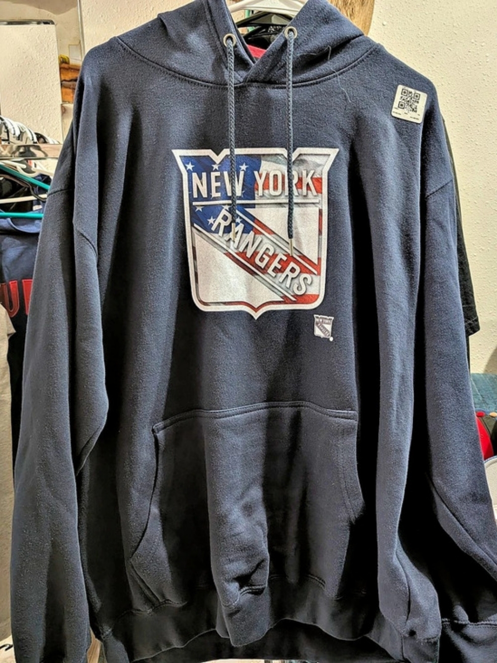 Fanatics New York Rangers Primary Logo Pullover Hoodie Blue & White XL